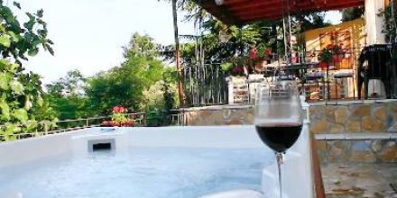 Kinderfreundliche Wohnung mit privatem Pool, Whirlpool und Garten 
