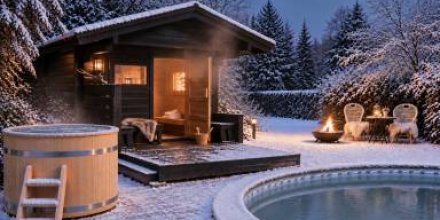 Ferienhaus mit Sauna, privatem Pool und Grill